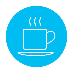 Cup of hot drink line icon.