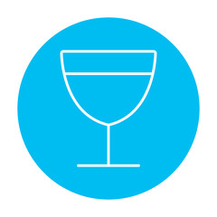 Glass of wine line icon.