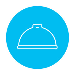 Restaurant cloche line icon.