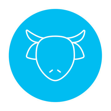 Cow head line icon.