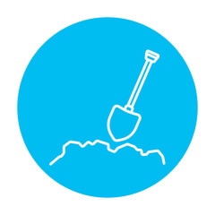Mining shovel line icon.