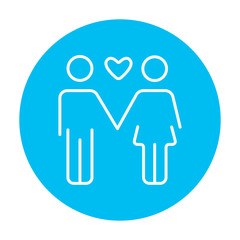 Couple in love line icon.