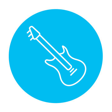 Electric guitar line icon.