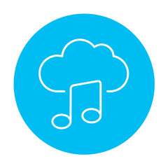 Cloud music line icon.