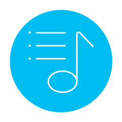 Musical note line icon.