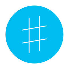 Hashtag symbol line icon.