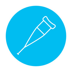 Crutch line icon.