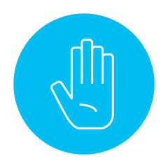 Medical glove line icon.