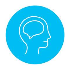 Human head with brain line icon.