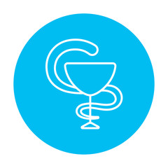 Pharmaceutical medical symbol line icon.