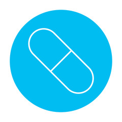 Capsule pill line icon.