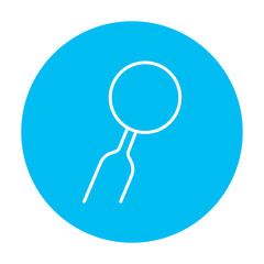 Dental mirror line icon.