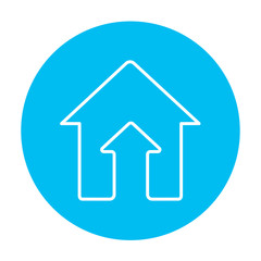 Growth of real estate market line icon.