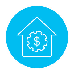 House with dollar symbol line icon.