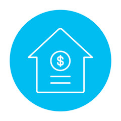 House with dollar symbol line icon.