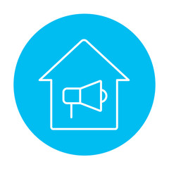 Obraz premium House fire alarm line icon.