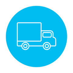 Delivery van line icon.