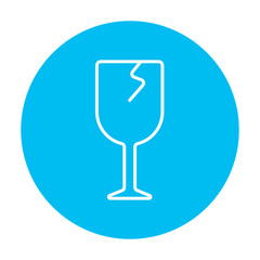 Cracked glass line icon.