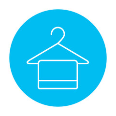 Towel on hanger line icon.