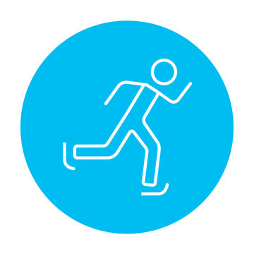 Speed skating line icon.