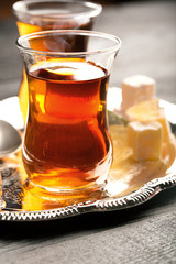 Turkish tea on the table