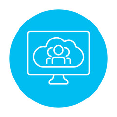 Cloud computing line icon.