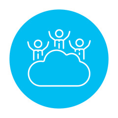 Cloud computing line icon.