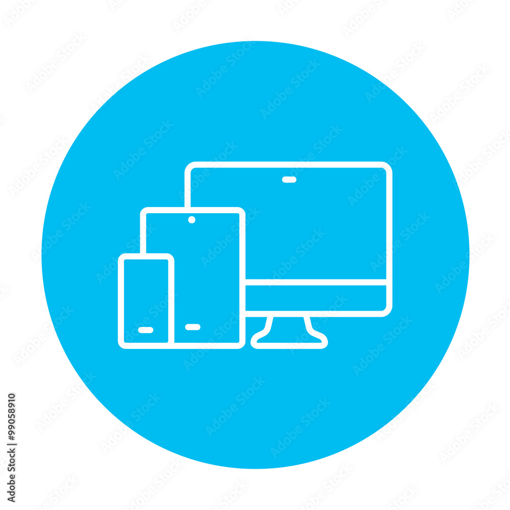Wall mural responsive web design line icon.