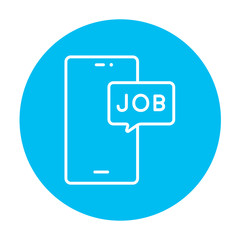 Touch screen phone with message line icon.