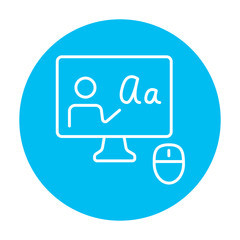 Online education line icon.