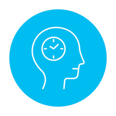 Human head with clock line icon.