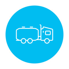 Truck liquid cargo line icon.