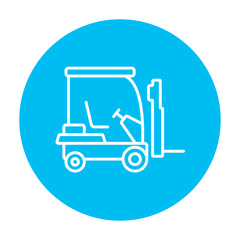 Forklift line icon.