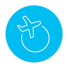 Obraz premium Travel by plane line icon.