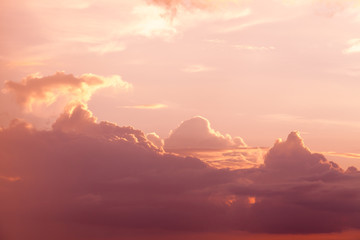 colorful dramatic sky with cloud at sunset