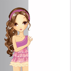 Romatic Girl Hold Banner