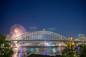 Obraz premium Sydney New Year Eve Fireworks Show