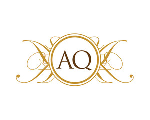 AQ  Luxury Ornament Initial Logo