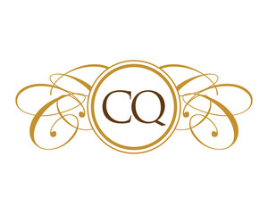 CQ  Luxury Ornament Initial Logo