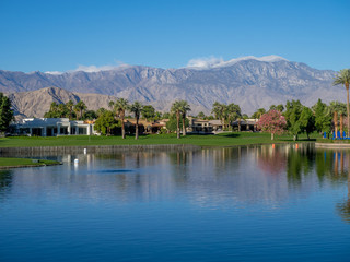 Water feature on a golf course in Palm Desert.