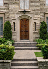 Obraz premium front door with stone trim