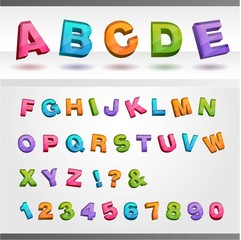 カラフルな3Dテキスト-アルファベット大文字