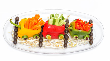 Children Vegetable Salad, train Shape