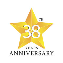 38th years anniversary star