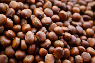 Roasted chestnuts close up. Background.