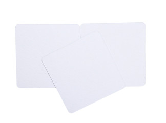 Square blank sheet of paper isolated on white with clipping path