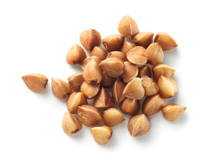 Buckwheat grain isolated on white background.