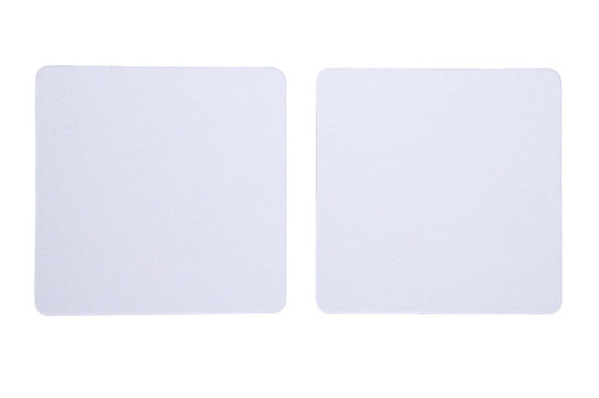Square blank sheet of paper isolated on white with clipping path