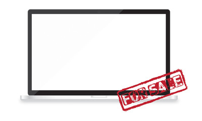 For sale responsive web design and website development vector devices.
