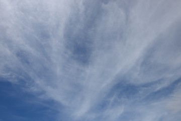 white fluffy clouds with the blue sky 